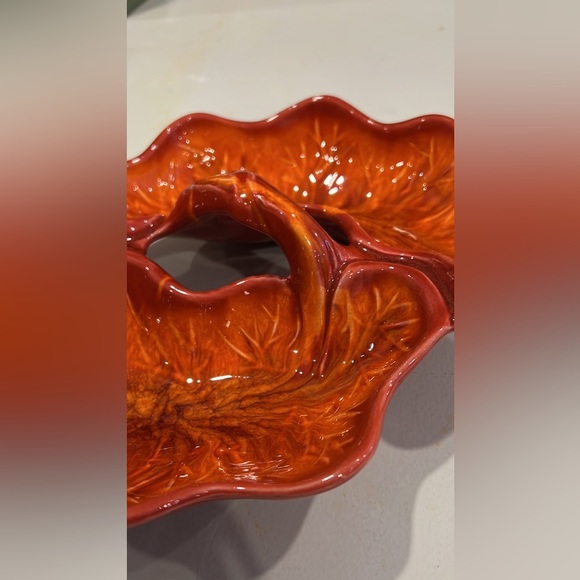 California originals pottery orange glaze relish set - Picture 3 of 6